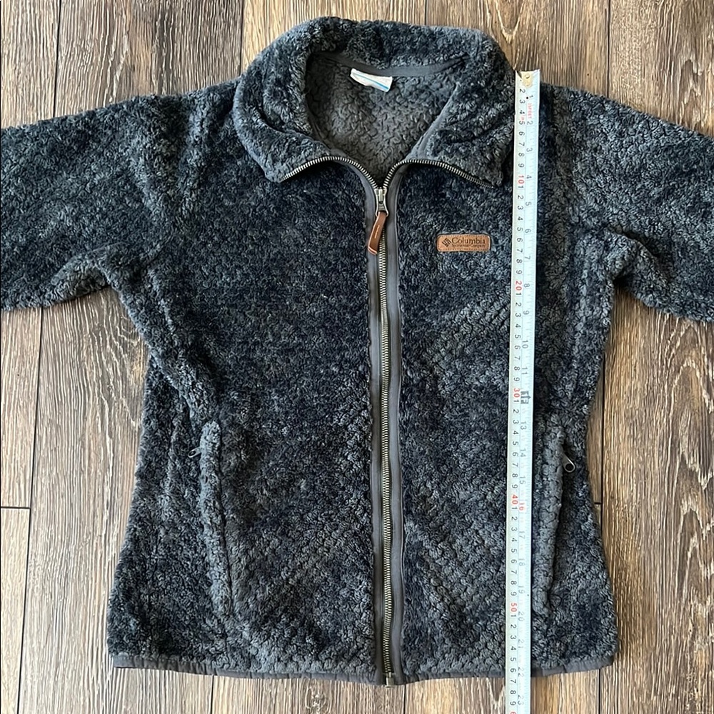 Columbia Jacket Women’s Charcoal Gray Fuzzy Full Zip Athleisure, Size Medium - Picture 14 of 14
